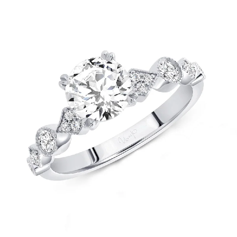 stacking engagement rings -Uneek Us Collection Straight Round Engagement Ring