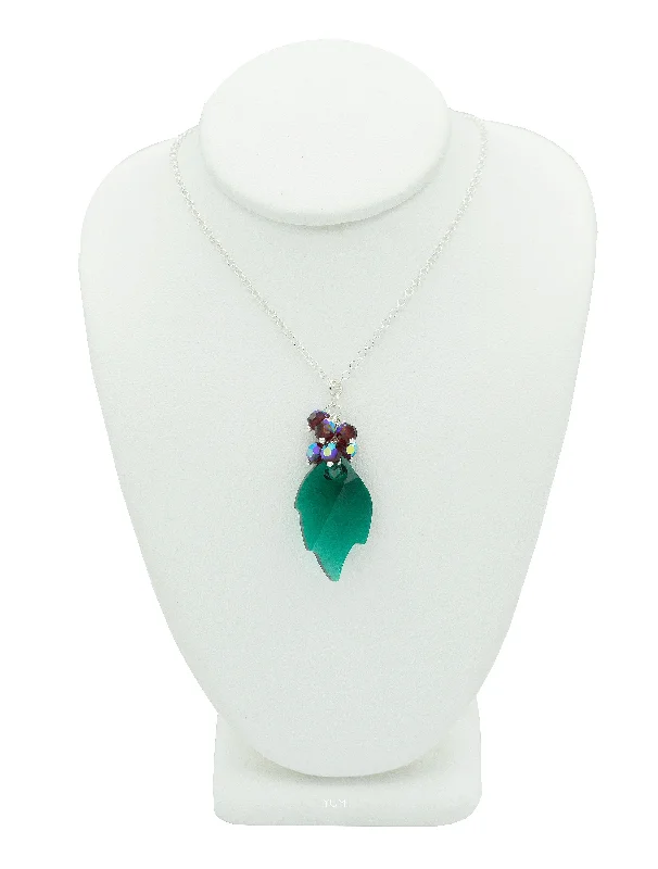 tiny layering necklaces for women -Holly Berries Crystal Necklace