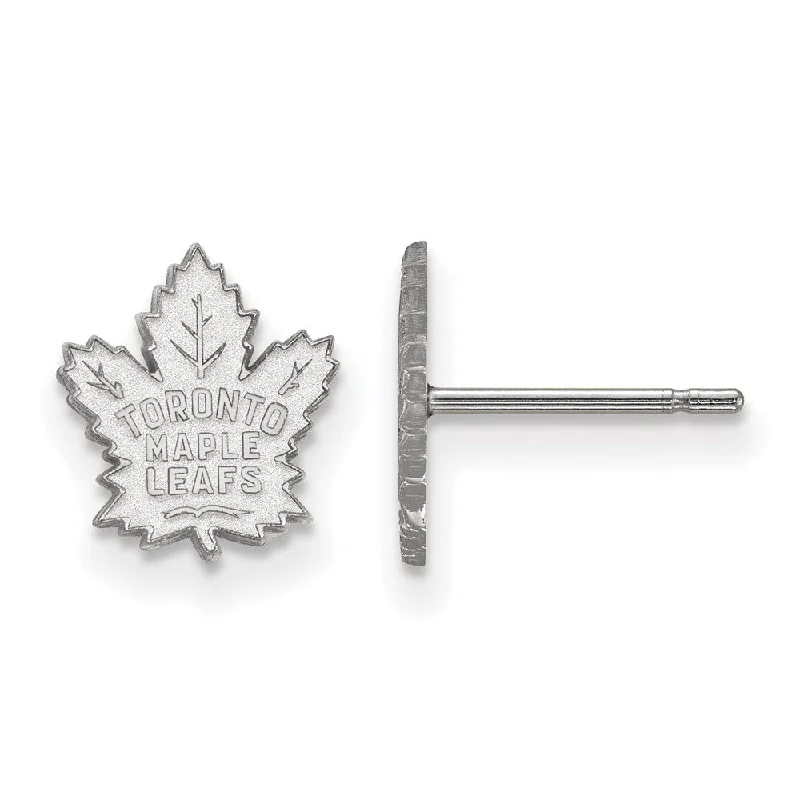 zodiac sign earrings for women -14k White Gold NHL Toronto Maple Leafs XS Post Earrings