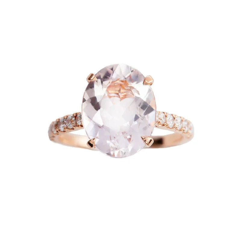 celebrity-inspired engagement rings -Morganite Engagement Ring Gold, White