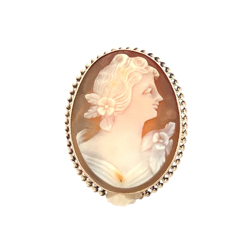 promise rings for women -Estate Cameo Ring in Yellow Gold