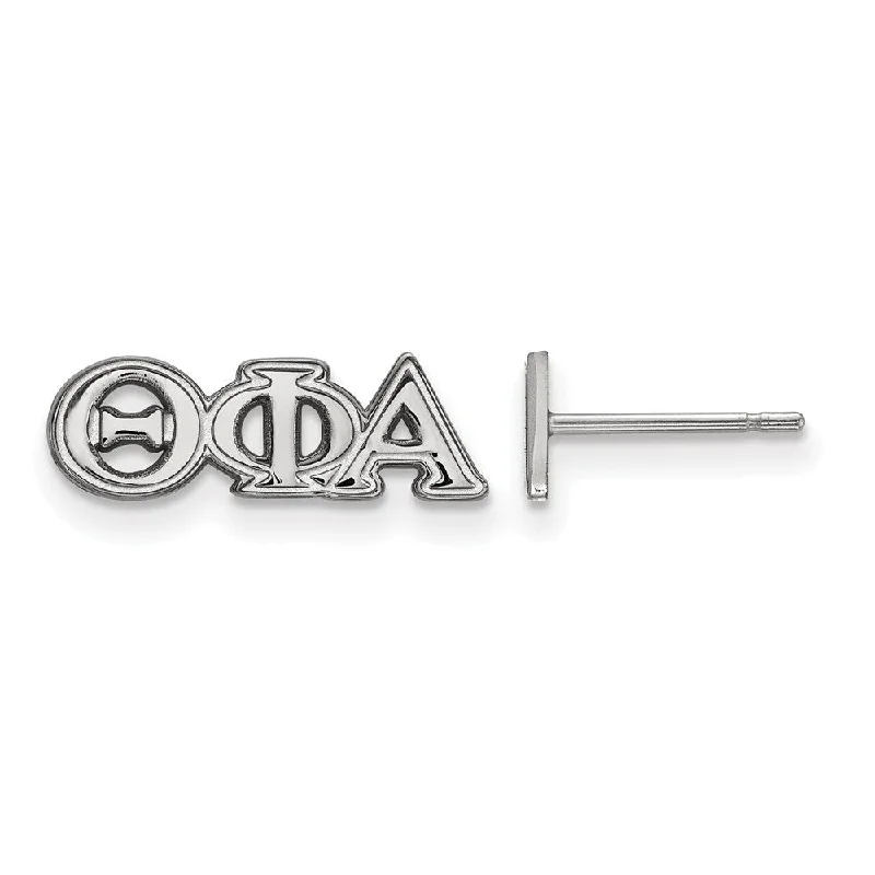 designer earrings for women -Sterling Silver Theta Phi Alpha XS Greek Letters Post Earrings