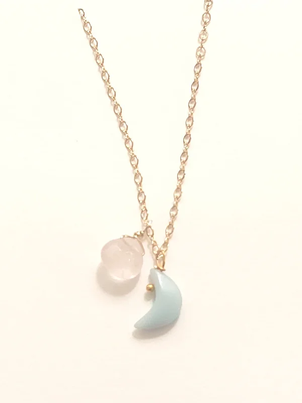 layering necklaces for women -Luna y Amor Charm Necklace