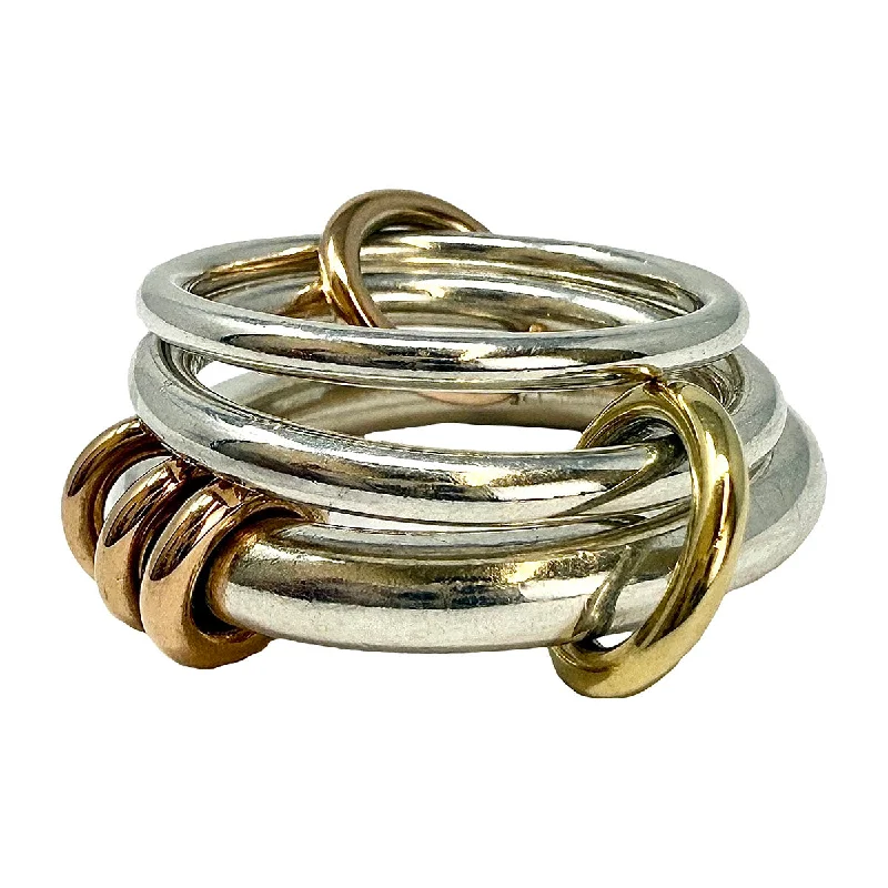 two-tone rings for women -Spinelli Kilcollin Sterling Silver and 18K Gold Multi-Band Ring