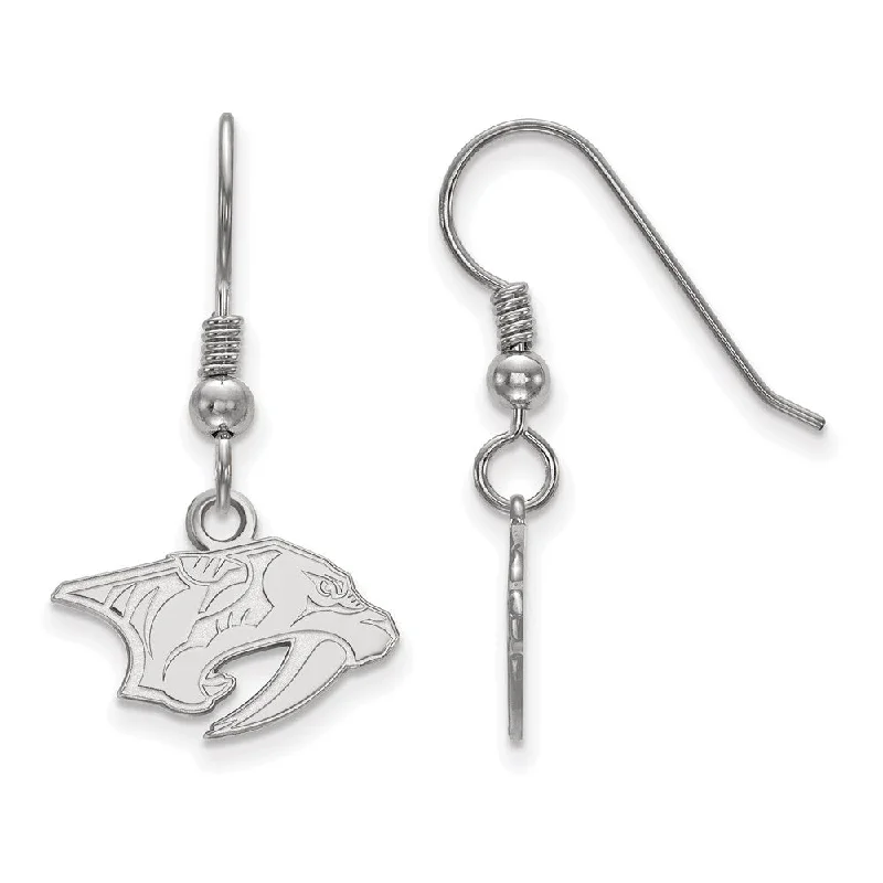 floral earrings for women -Sterling Silver NHL Nashville Predators XS Dangle Earrings