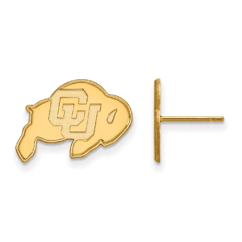 modern earrings for women -14k Gold Plated Silver University of Colorado SM Post Earrings