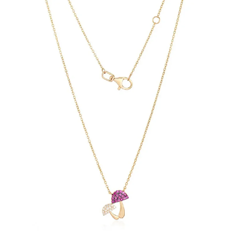 infinity necklaces for women -VAL DOUBLE MUSHROOM NECKLACES