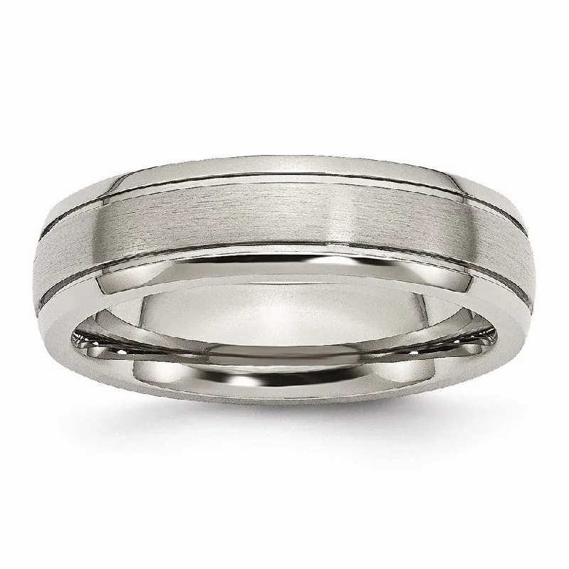 aesthetic rings for women -Titanium, 6mm Dual Finish Comfort Fit Unisex Band