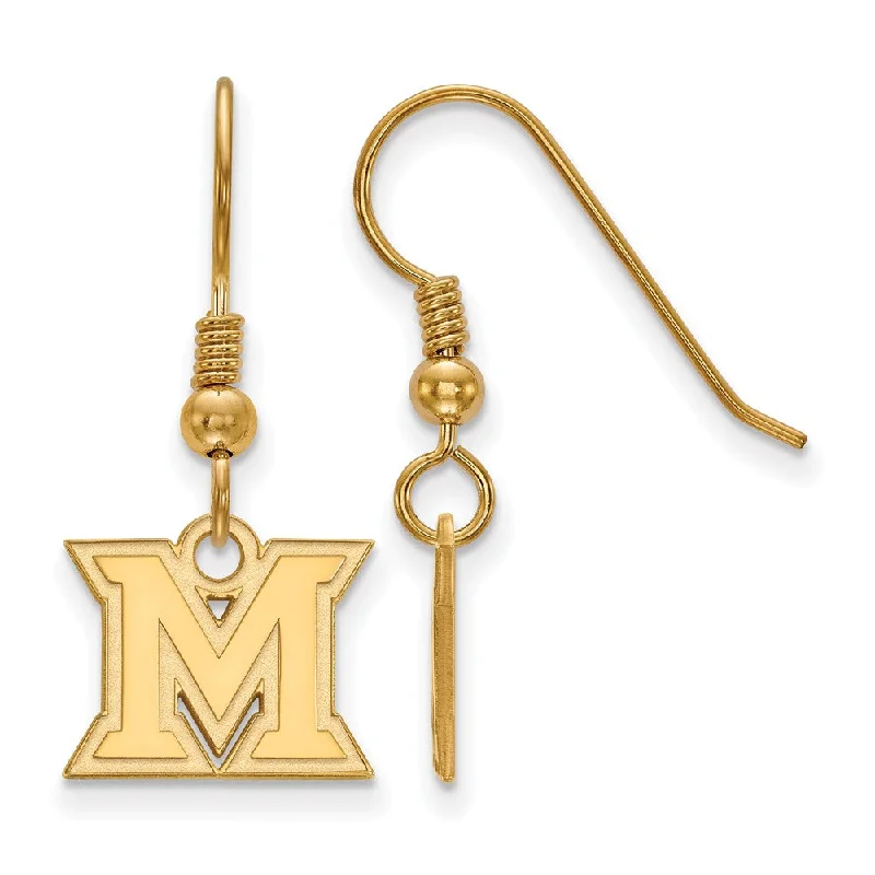 gemstone earrings for women -14k Gold Plated Silver Miami Univ. XS (Tiny) Dangle Earrings