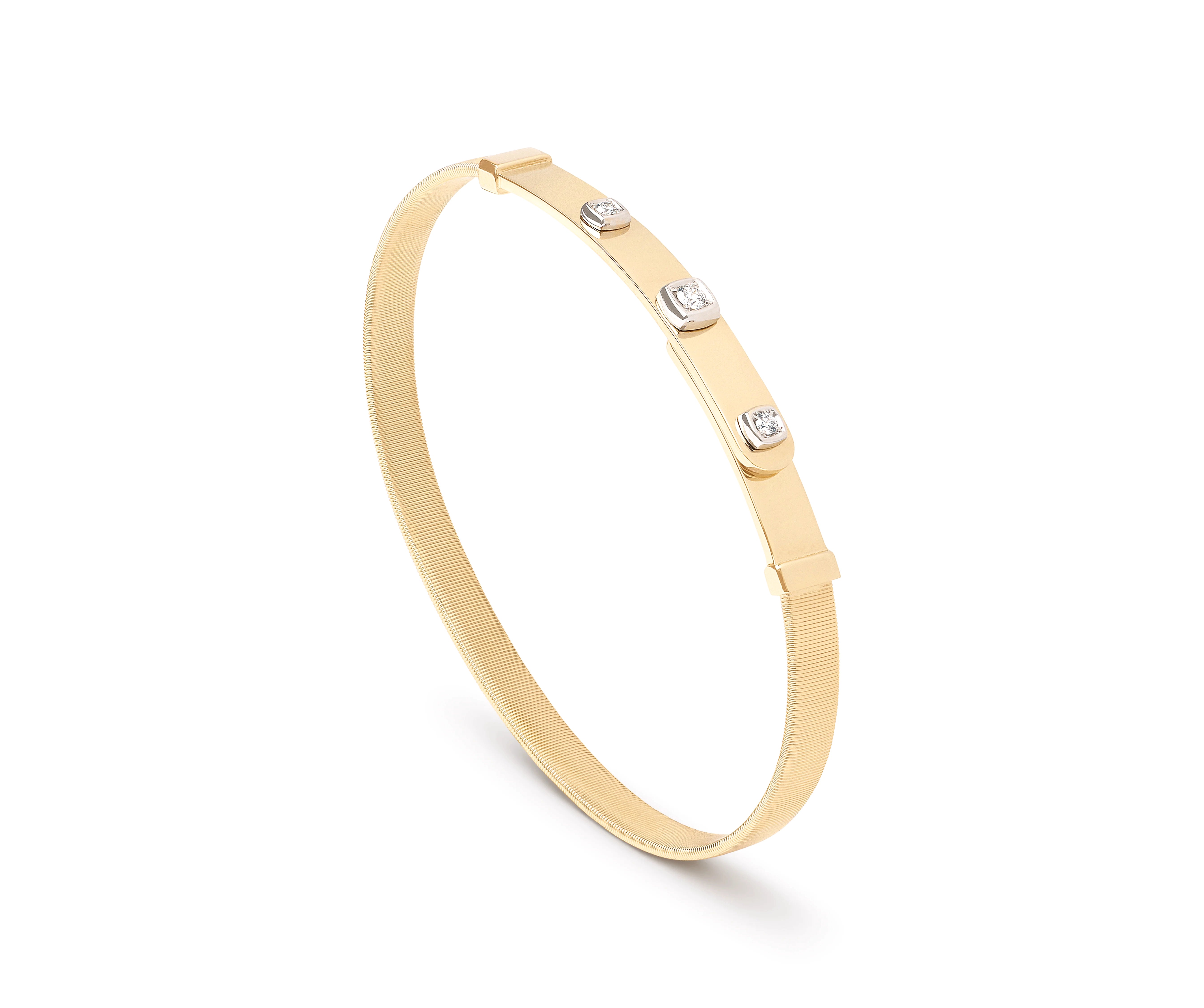 rose quartz bracelets for women -18kt Yellow Gold Coil Diamond Masai Thin Bangle Bracelet