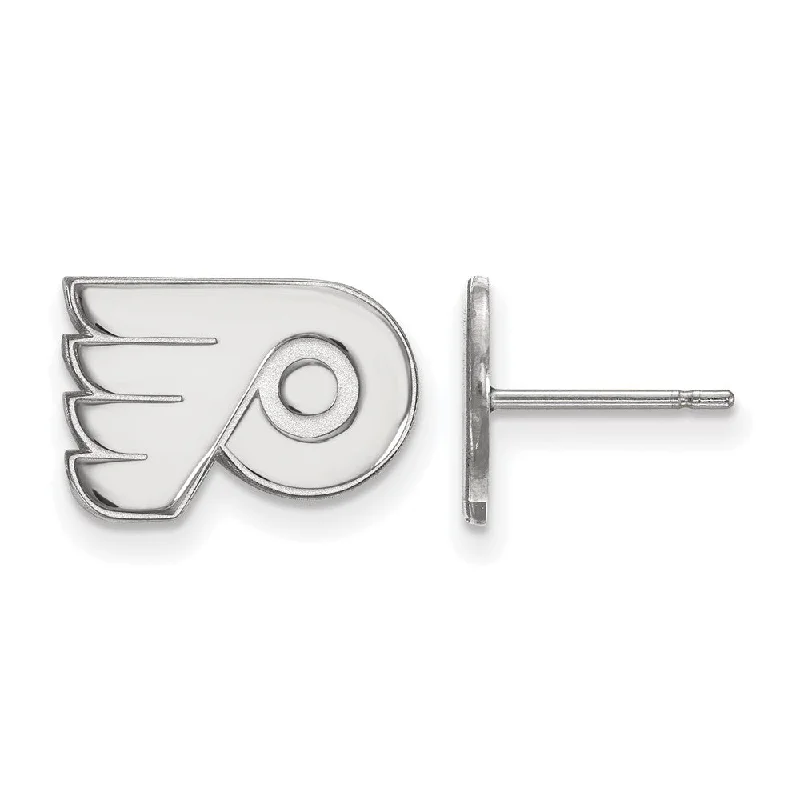 diamond earrings for women -Sterling Silver NHL Philadelphia Flyers XS Post Earrings