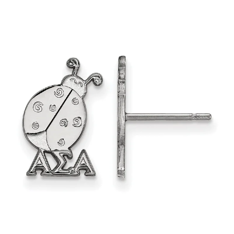 drop earrings for women -Sterling Silver Alpha Sigma Alpha XS Post Earrings