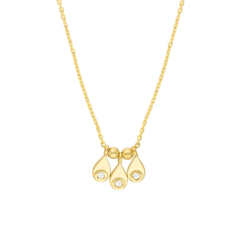 heart-shaped necklaces for women -SOLEE TEARDROP TRIO NECKLACE