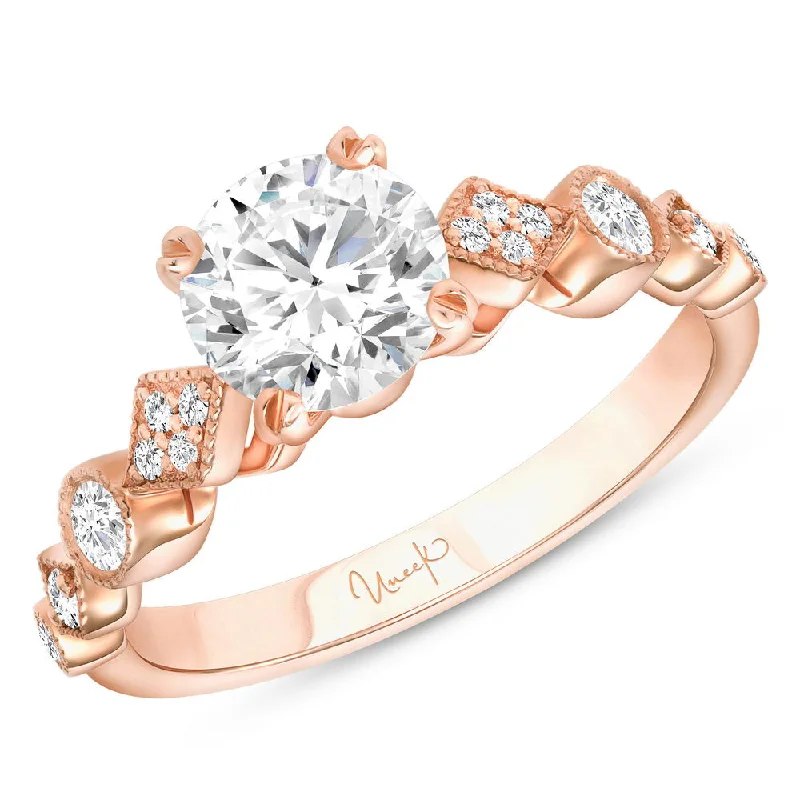 conflict-free engagement rings -Uneek Us Collection Straight Round Engagement Ring