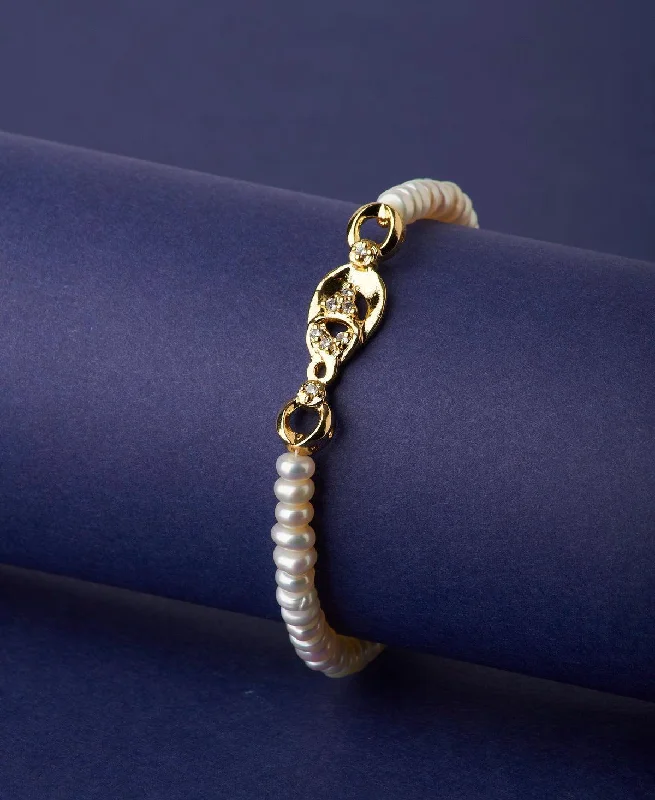 minimalist gold bracelets for women -Trendy Real Pearl Bracelet