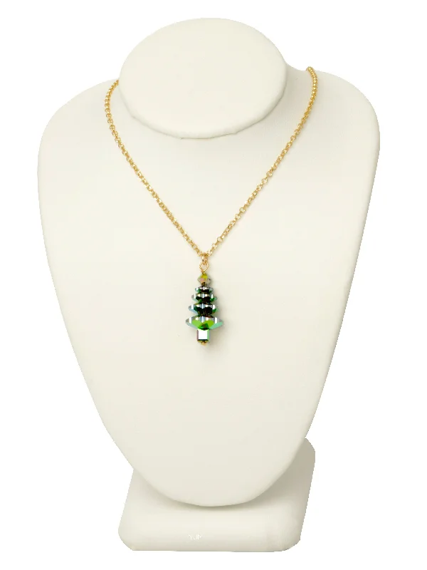 adjustable necklaces for women -Evergreen Crystal Tree Necklace - MEDIUM