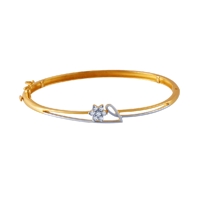 beaded bracelets for women -18k Gold Bracelet With Diamond In The Shape Of Flower