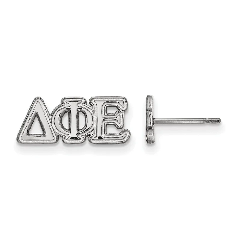 diamond infinity earrings for women -Sterling Silver Delta Phi Epsilon XS Greek Post Earrings