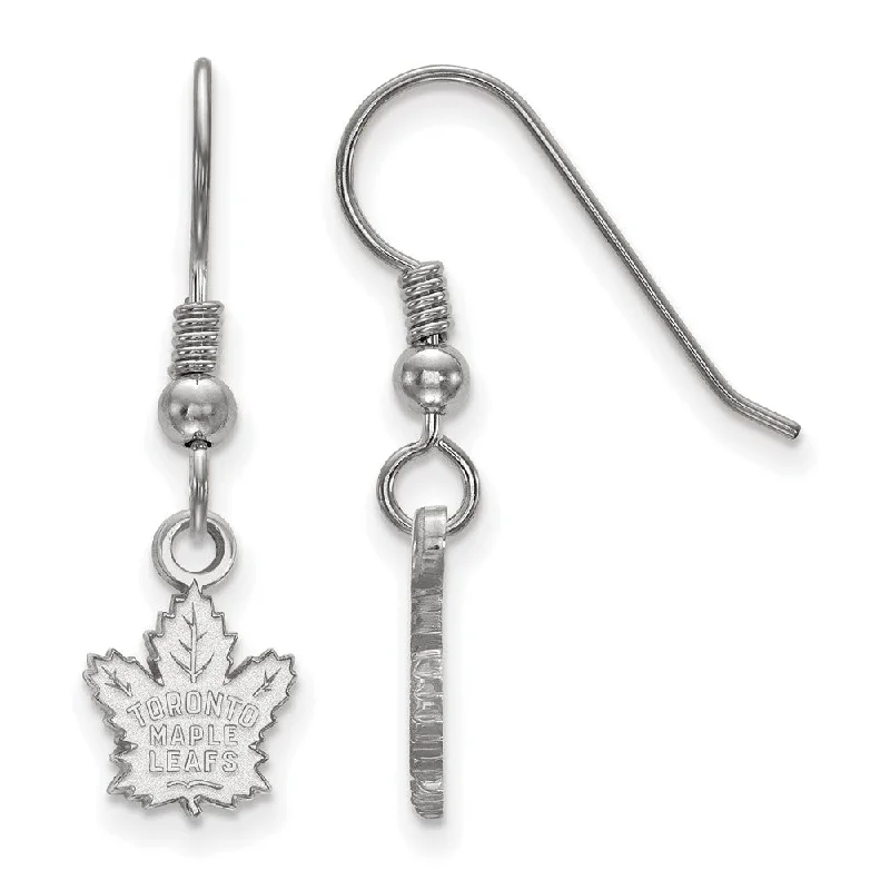 handcrafted earrings for women -Sterling Silver NHL Toronto Maple Leafs XS Dangle Earrings