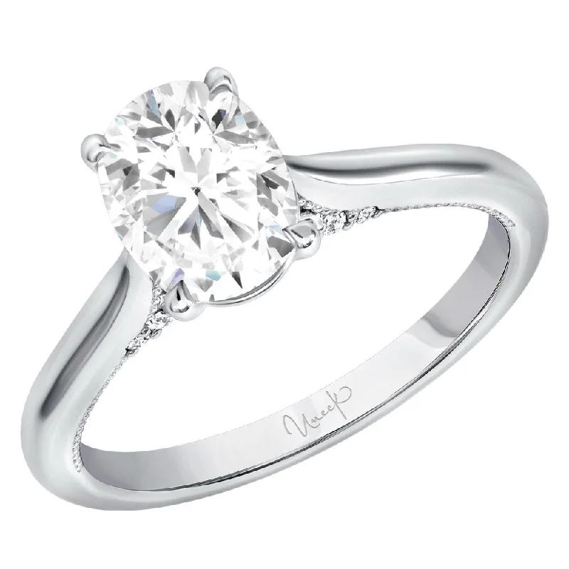 diamond engagement rings -Uneek Us Collection Solitaire Oval Shaped Engagement Ring