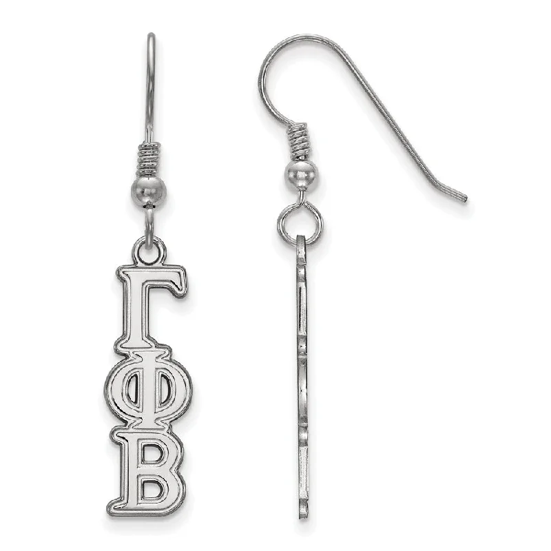 opal earrings for women -Sterling Silver Gamma Phi Beta Dangle Small Earrings