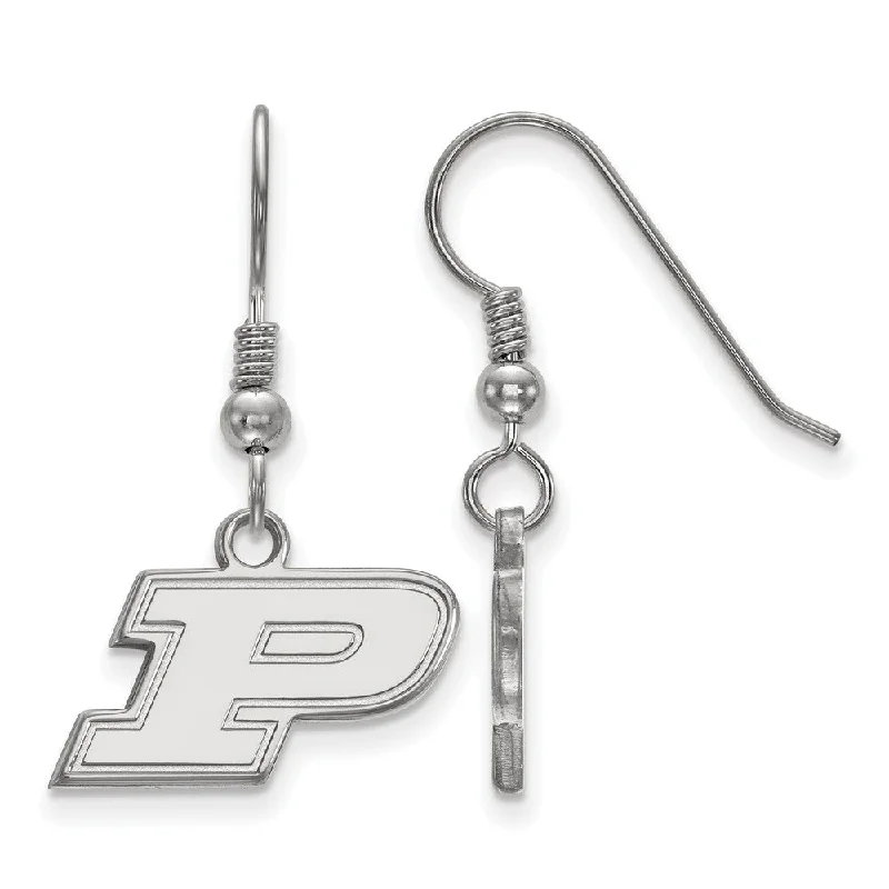 oversized statement earrings -Sterling Silver Purdue XS (Tiny) Dangle Wire Earrings