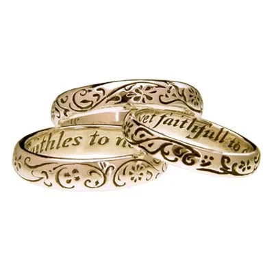 minimalist rings for women -'Faithles to none, yet faithfull to one' English poesy ring