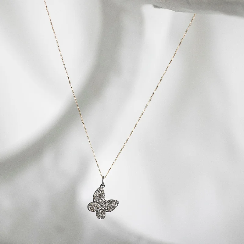 vintage necklaces for women -ALANA PAVE BUTTERFLY NECKLACE