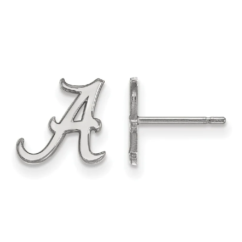 big statement earrings for women -10k White Gold University of Alabama XS (Tiny) 'A' Post Earrings