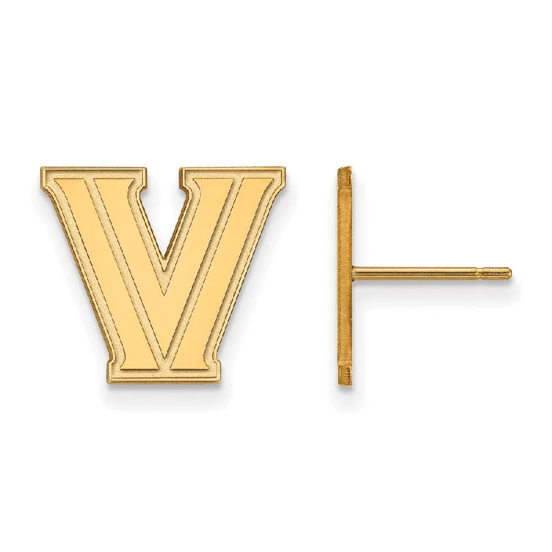 best delicate earrings for women -14k Gold Plated Silver Villanova University SM Post Earrings