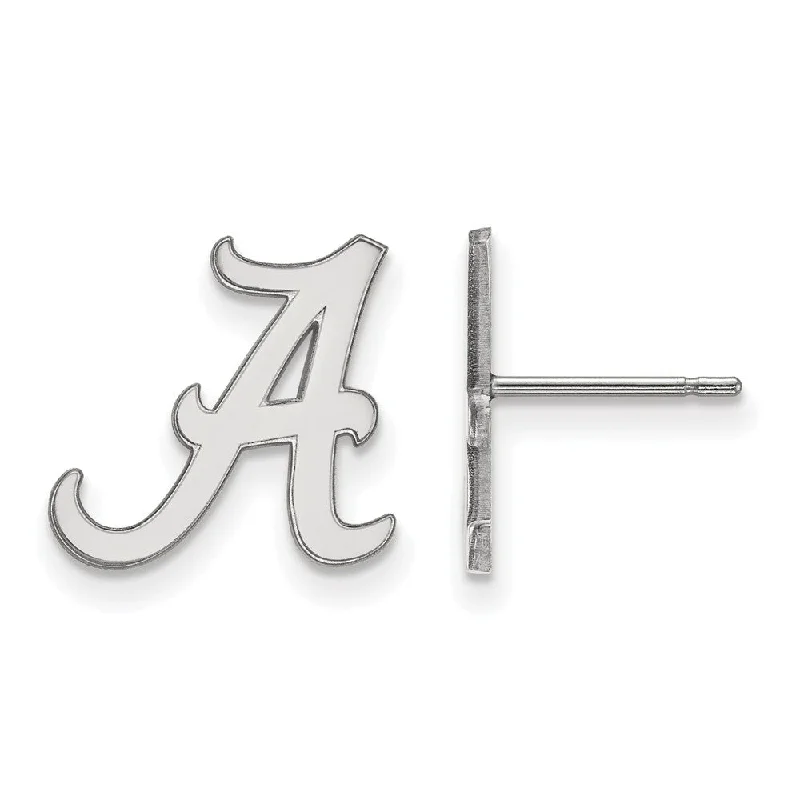 celestial star earrings for women -10k White Gold University of Alabama Small Post Earrings