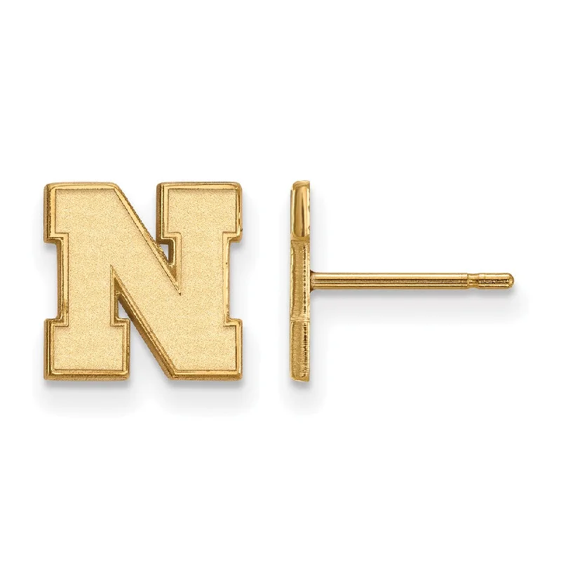 big statement earrings for women -14k Yellow Gold University of Nebraska XS (Tiny) Post Earrings