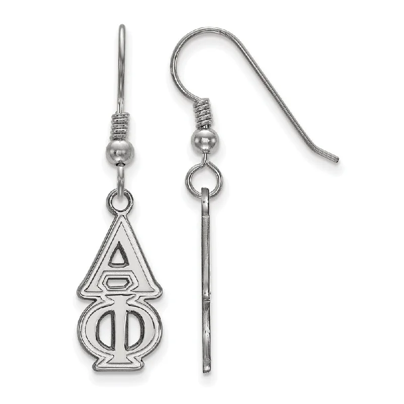 boho earrings for women -Sterling Silver Alpha Phi Dangle Medium Earrings