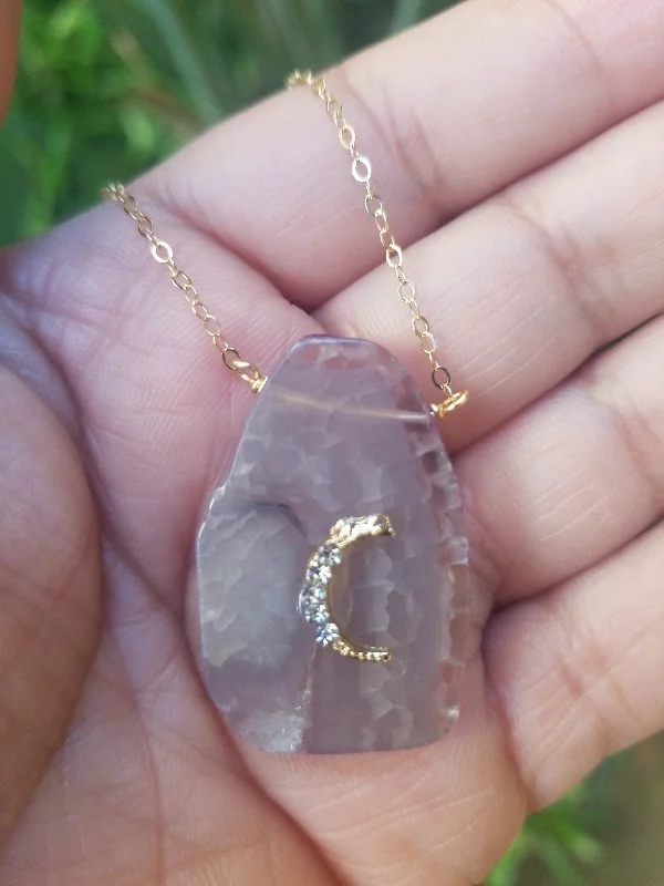 diamond infinity necklaces for women -Luna Agate Necklace