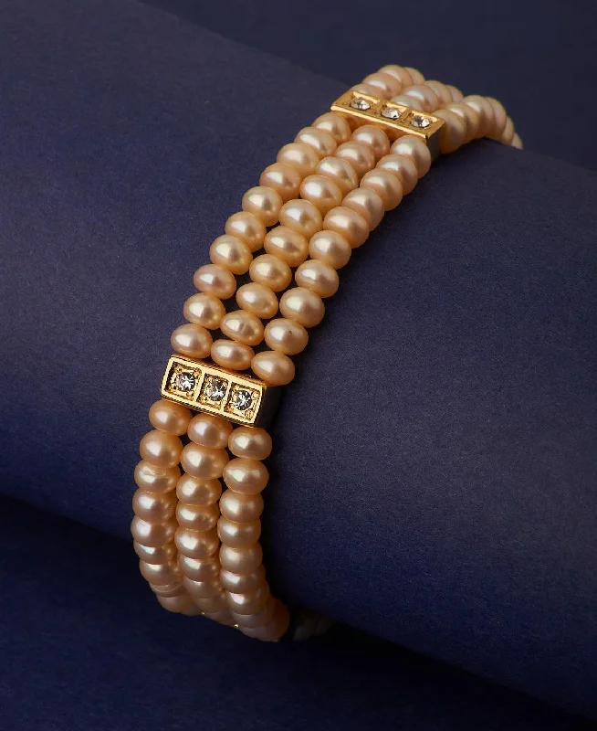 stackable bracelets for women -Trendy Real Pearl Bracelet