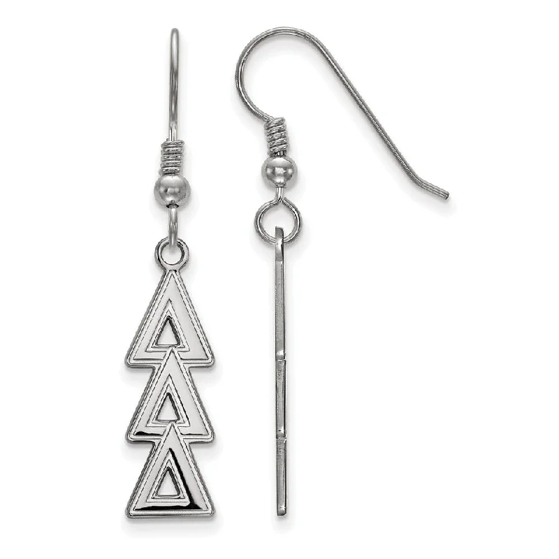 nature-inspired earrings for women -Sterling Silver Delta Delta Delta Dangle Medium Earrings