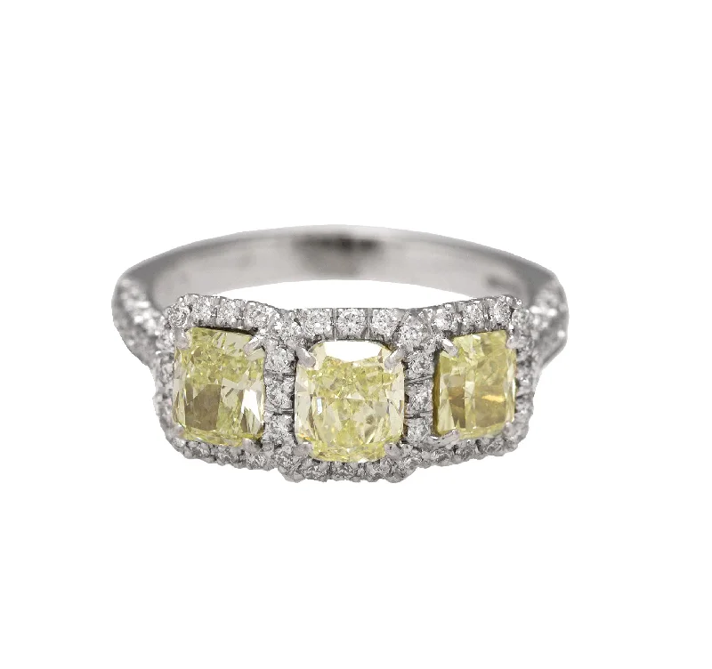 ethical engagement rings -Elegant Ladies Piranesi 1.85 CT Yellow Canary Radiant Diamond Engagement Ring