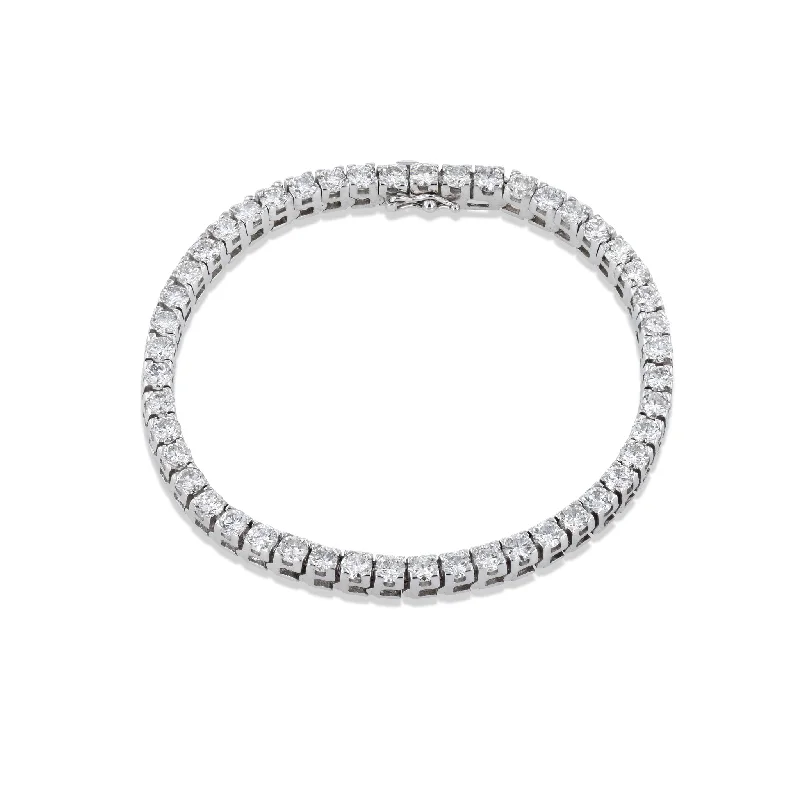 baroque pearl bracelets for women -White Gold Diamond Estate Tennis Bracelet