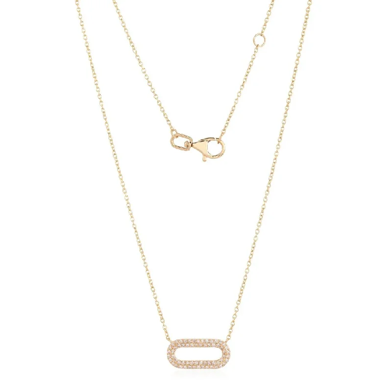 nameplate necklaces for women -MACY OVAL DIAMOND NECKLACE