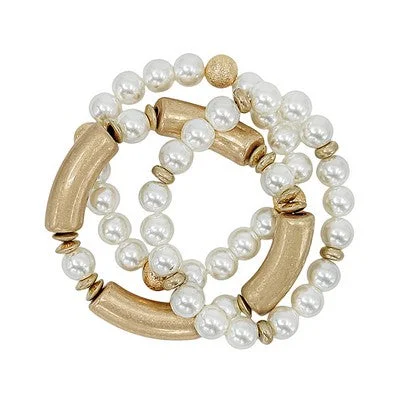 celestial bracelets for women -Meghan Browne Hamlin Bracelet - Pearl