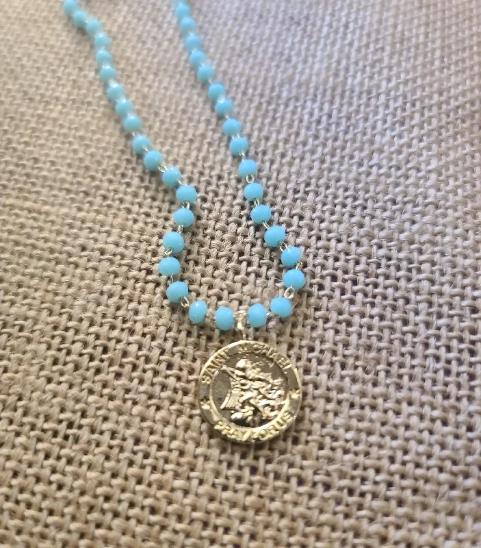 minimalist everyday necklaces for women -St. Michael Rosary Necklace