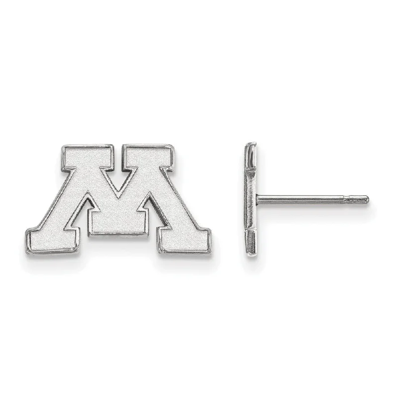 best everyday earrings for women -14k White Gold University of Minnesota XS (Tiny) Post Earrings