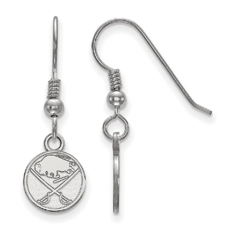 minimalist earrings for women -Sterling Silver NHL Buffalo Sabres XS Dangle Earrings