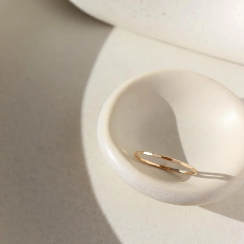 floral stud rings for women -Simple Band in 14k Gold