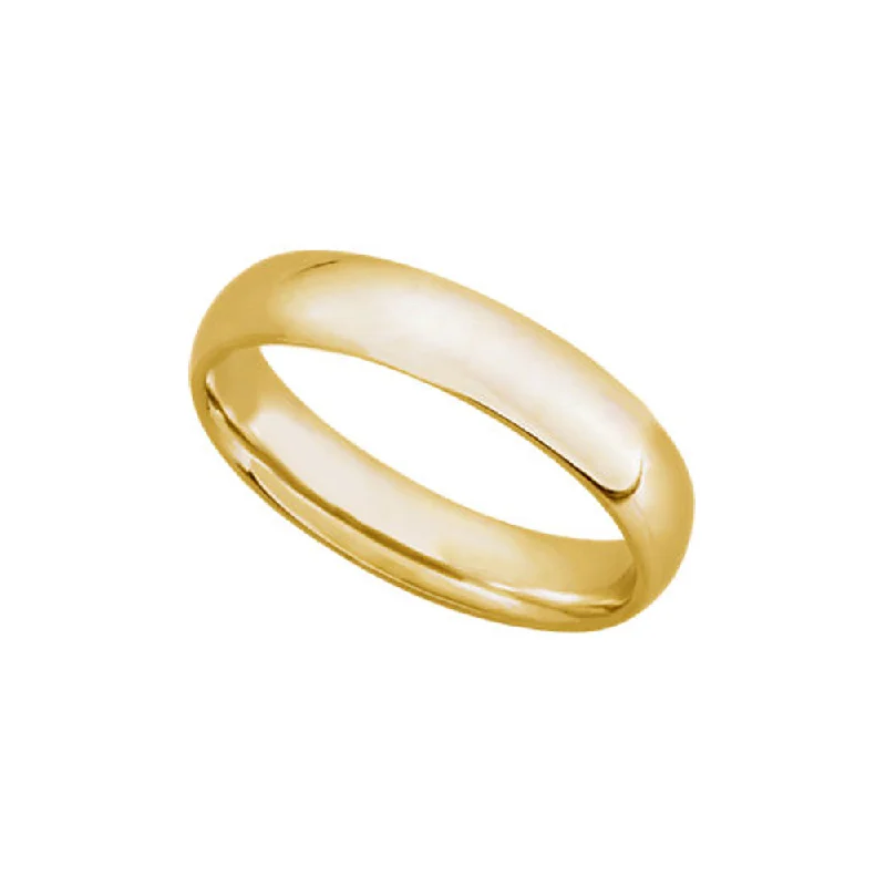 oversized statement rings -4mm Light Domed Comfort Fit Wedding Band in 10k Yellow Gold