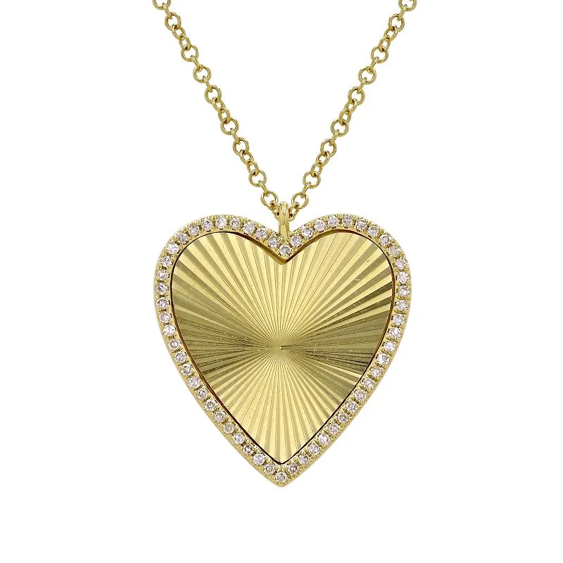 pearl necklaces for women -MAYSEN  FLUTED HEART  NECKLACE