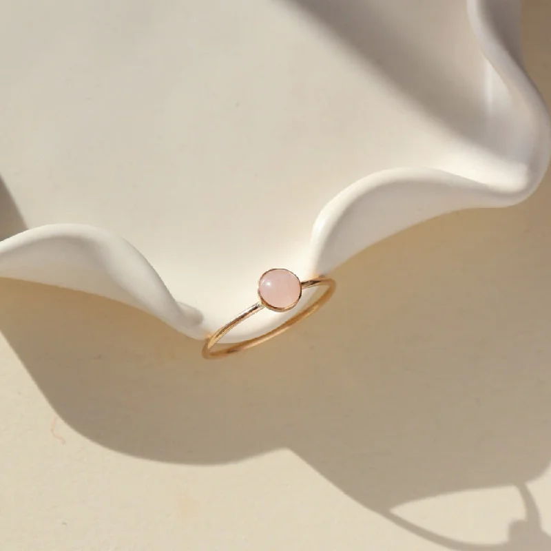 two-tone rings for women -Rose Quartz Ring | Wholesale