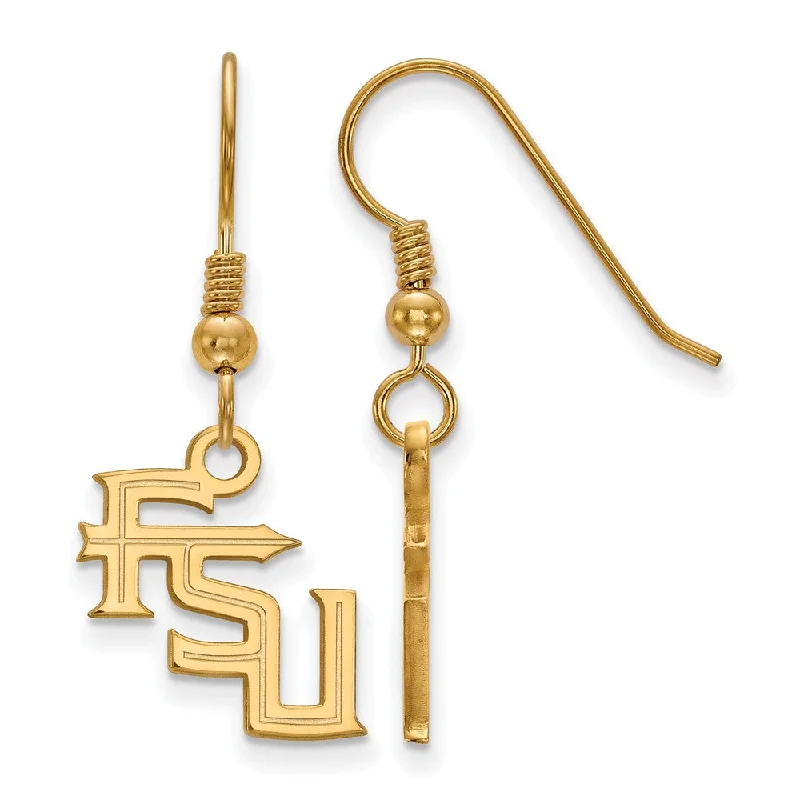 love knot earrings for women -14k Gold Plated Silver Florida State Univ. SM 'FSU' Dangle Earrings