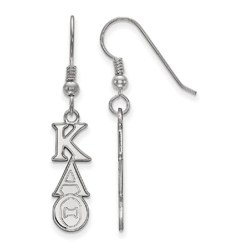 silver earrings for women -Sterling Silver Kappa Alpha Theta Dangle Small Earrings