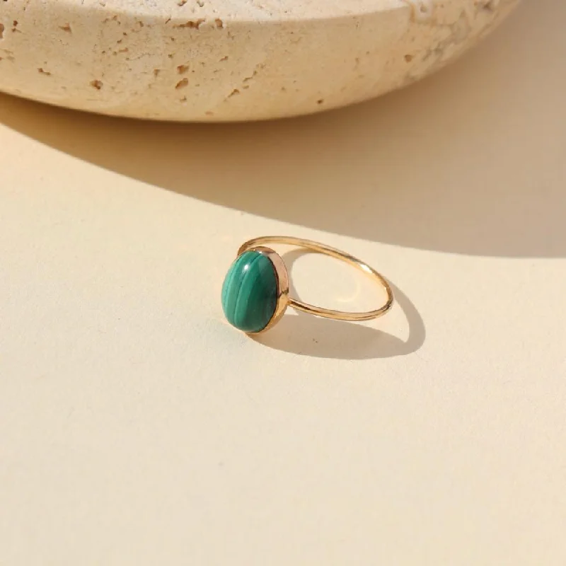 pearl rings for women -Malachite Ring